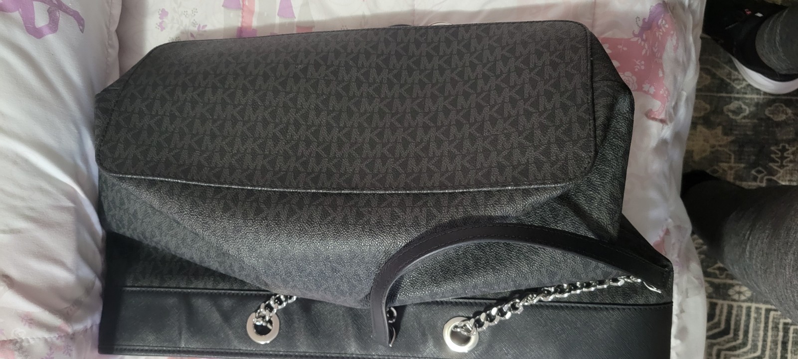 Michael Kors Large Black Leather Tote Purse Shoulder Bag