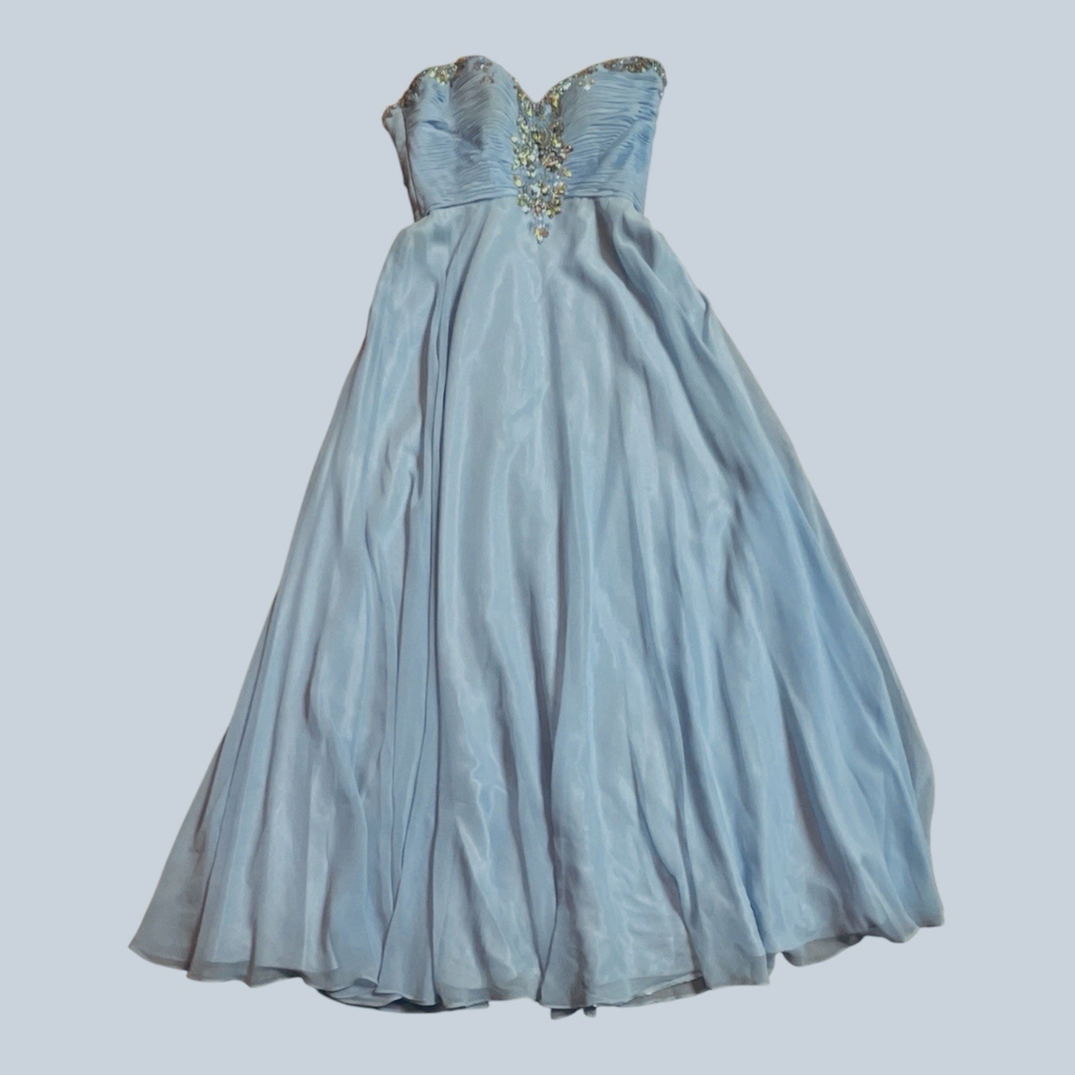 Mori Lee by Madeline Gardner Light Blue strapless Prom/Quinceanera Dress Sz 7/8
