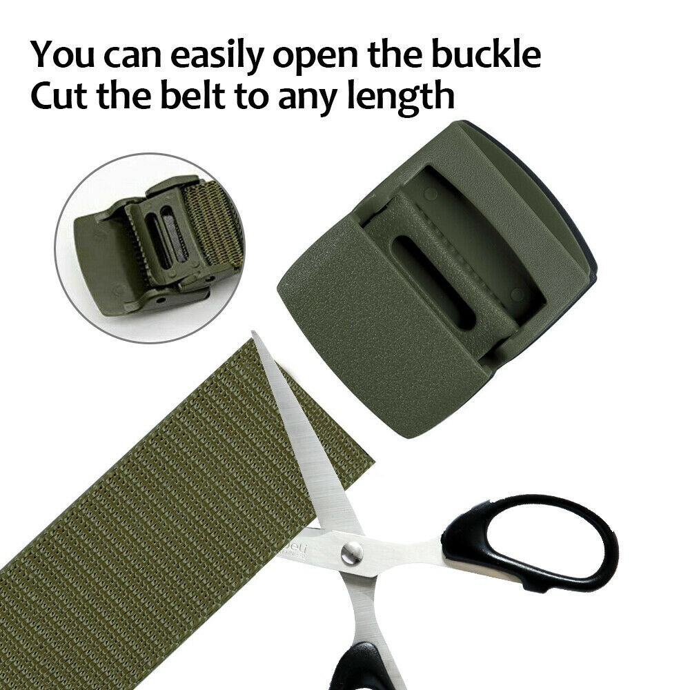 Men’s Plastic Cam Buckle Nylon Canvas Tactical Waistband Webbing Military Belt