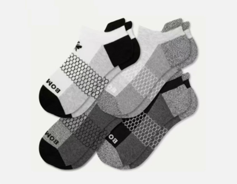 4 pairs BOMBAS Men’s honeycomb Original Ankle Socks Size Med 4 Colors Mix