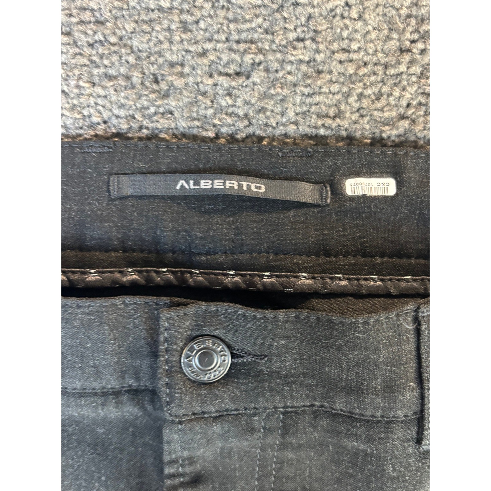 ALBERTO CERAMICA Men Pants Comfort Fit Charcoal Gray Flat Front Trousers SZ 58