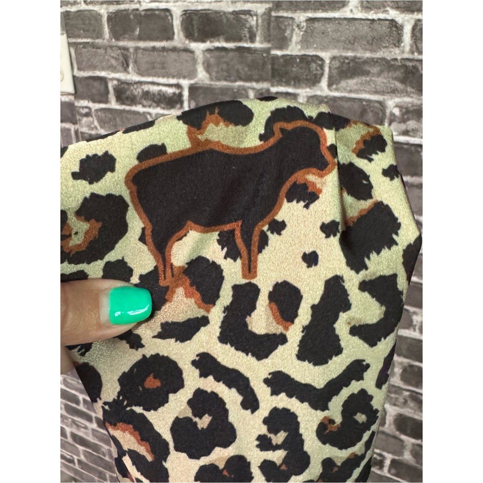 Goldsheep Classic Leopard Leggings brown black shine SIZE LARGE L
