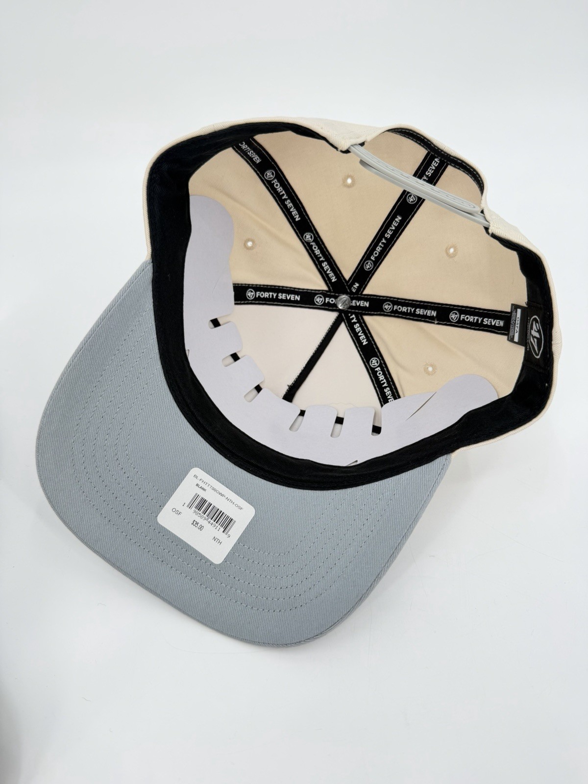 NEW ‘47 Brand Basics Two Tone Hitch SnapBack Hat Blank Beige Blue Adjustable