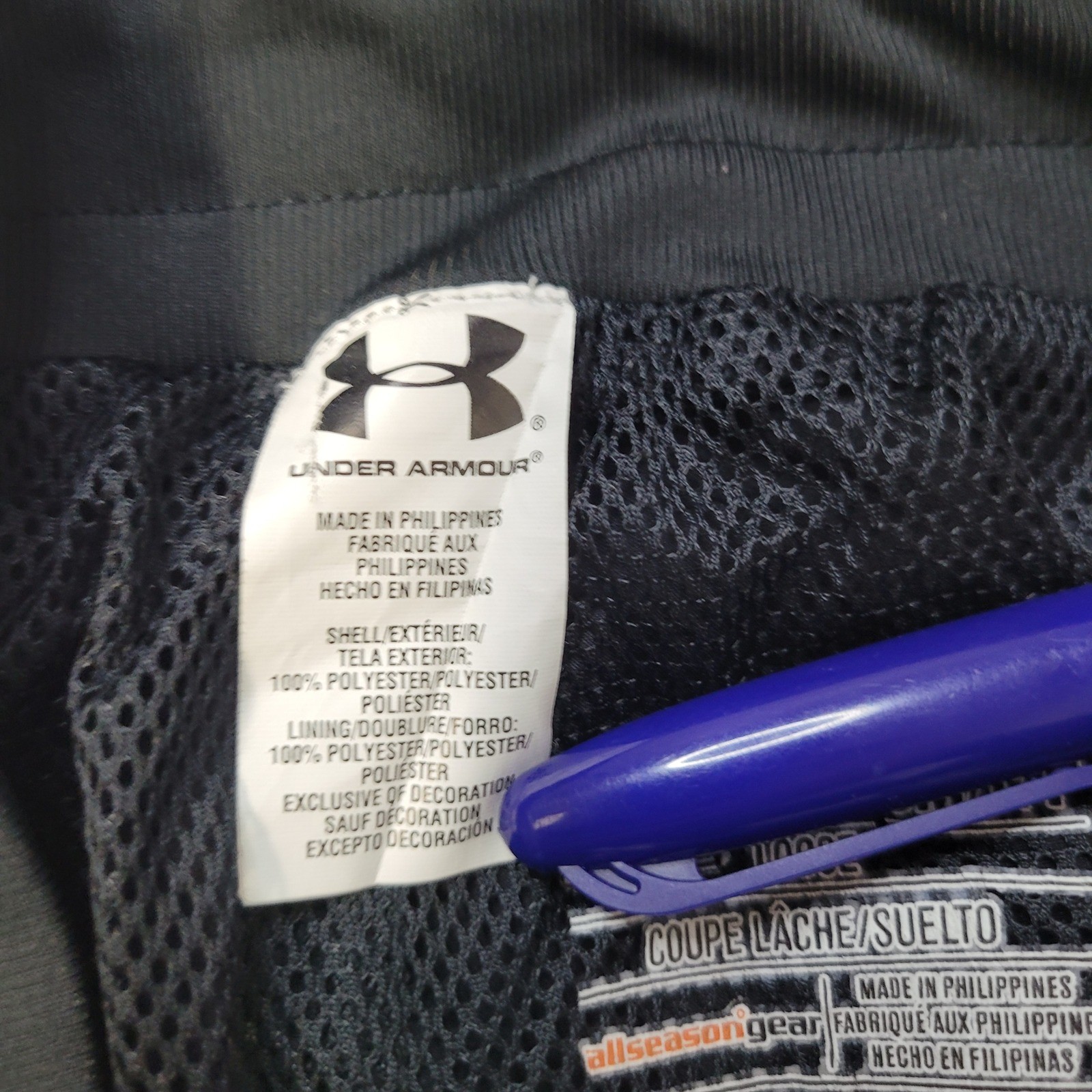 Under Armour Black Athletic Track Pants Joggers Snap Button Side Stripe Size S