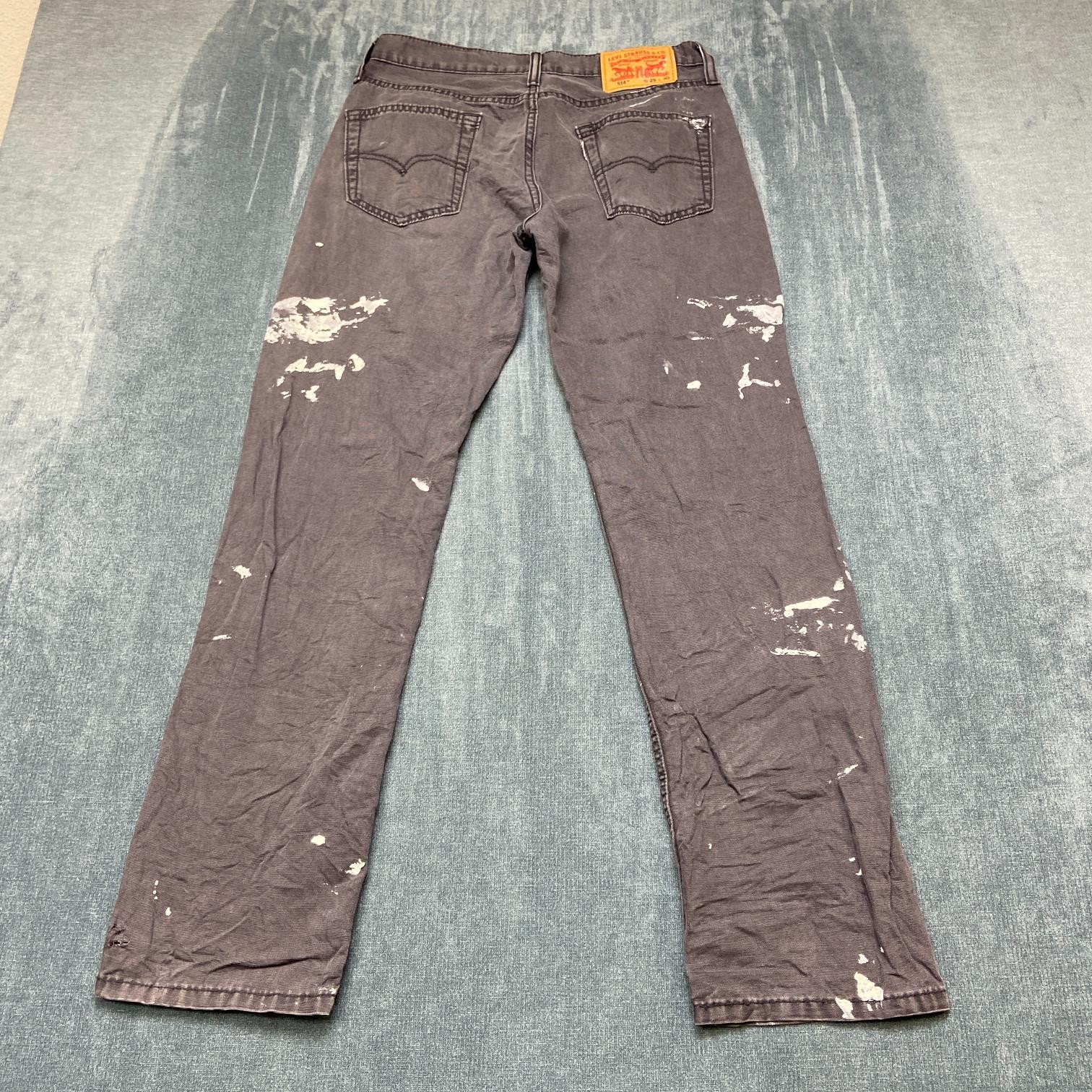 Levi’s 514 Jeans Mens 29×30 Gray Denim Everyday Wear Light Wash Straight Fit