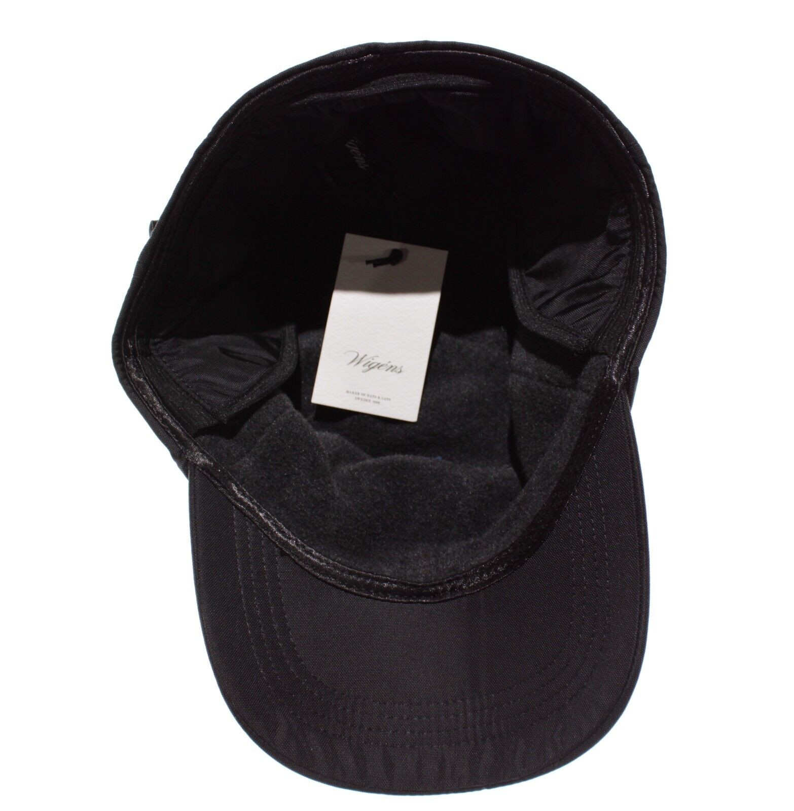 Wigens NWT Baseball Cap w/ Ear Flaps Size 59, 7 & 3/8ths in Black 100% Polyamide