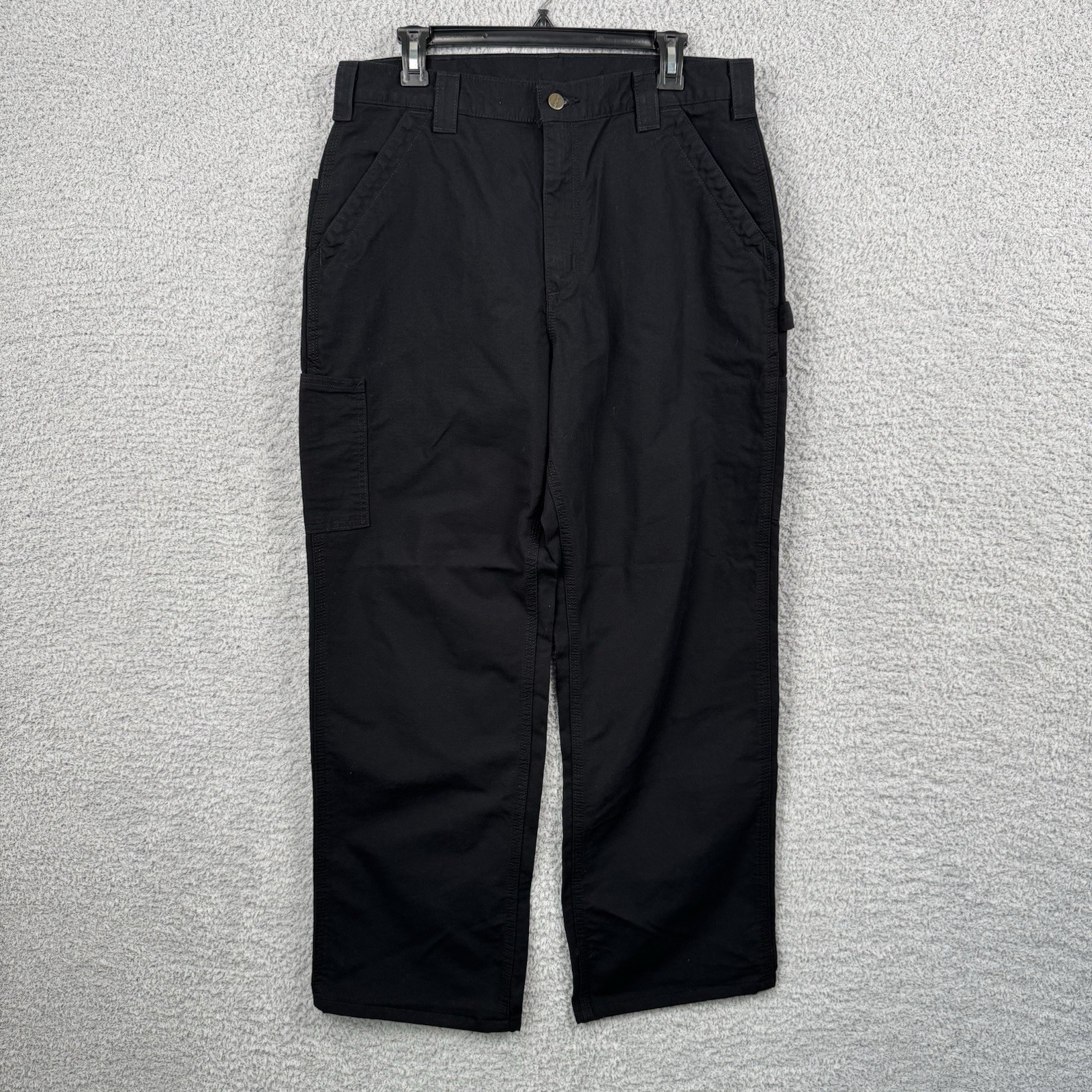 Carhartt Mens Black Utility Work Pants Loose Fit Canvas 35×34 BN0151-M NEW