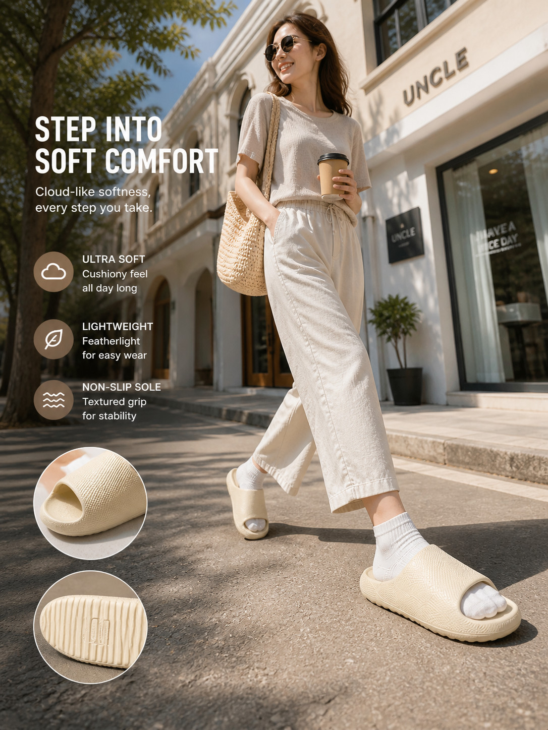 Unisex Ultra-Soft Cloud Cushion Platform Slides Thick Sole Non-Slip EVA slippes