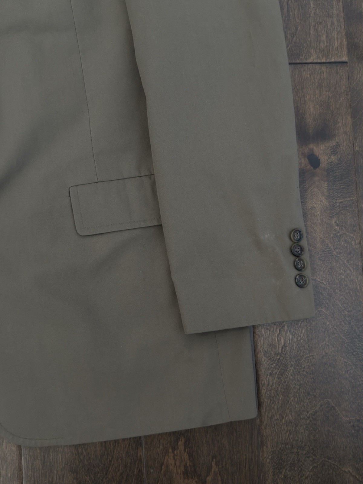 Haspel Mens Blazer Size 42L Tan Beige Suit Jacket 2-Button Single Breasted