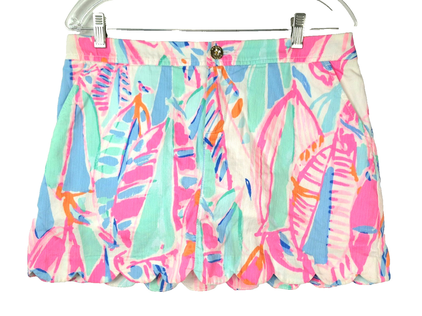 Lilly Pulitzer Colette Sailboat Skort Short Scallop Hem Pink Colorful Coastal