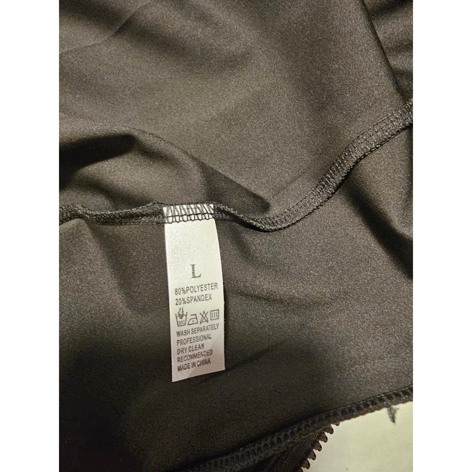 Womens Black Full Zip Mock Neck Athletic Track Jacket Size L