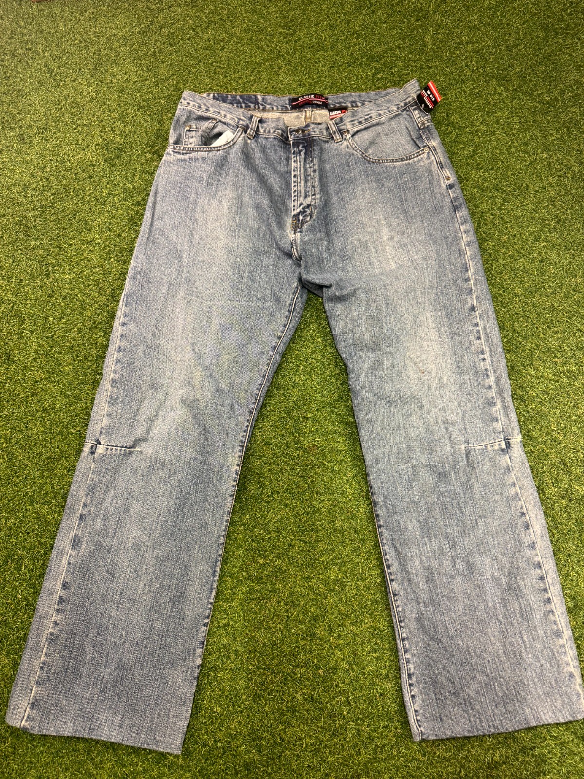 Fine Goods Jeans Mens 36 Blue Denim Cotton Classic Fit 5-Pockets Straight Leg
