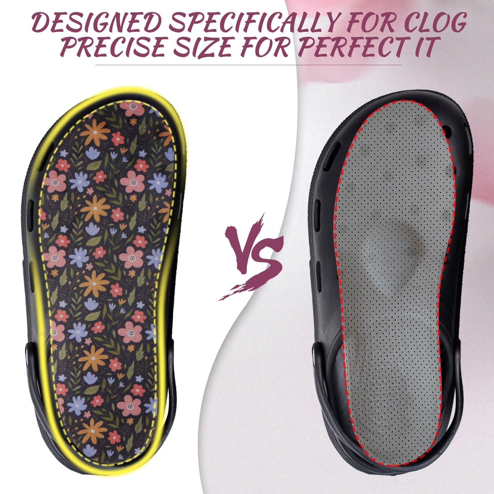 6 Pairs Shoe Insoles for Clog Garden Breathable Shoe Insoles Inserts No Show …