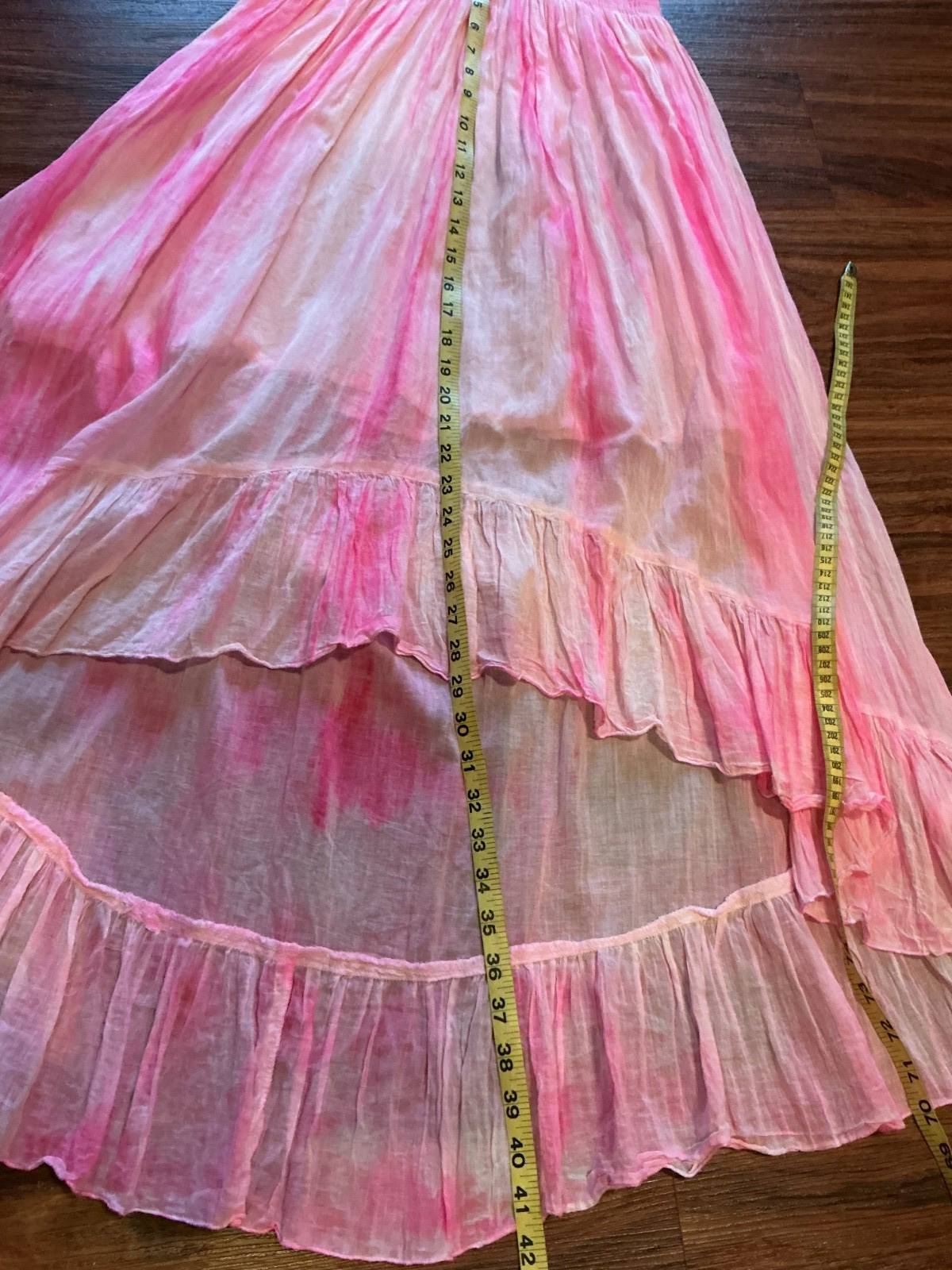 India Boutique Sundress fairy core tie dye Abstract Print Smocked Hippie Boho