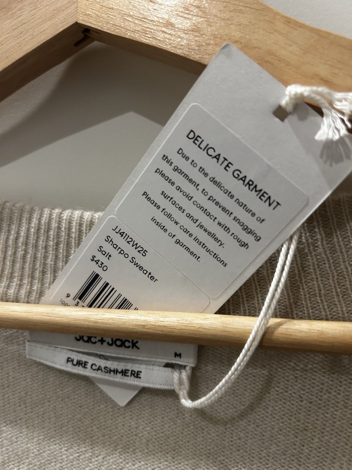 NWT Jac+ Jack 100% Cashmere Jumper – Medium – Sharpo V Neck Relaxed Knit Sweater