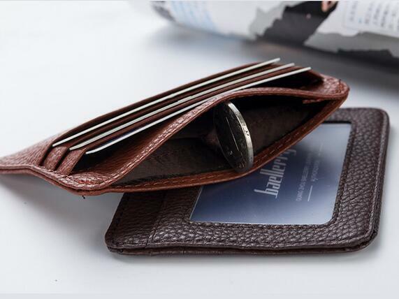 Unisex Slim Leather Wallet Card Holder Front Pocket Wallet Credit ID Pocket Thin