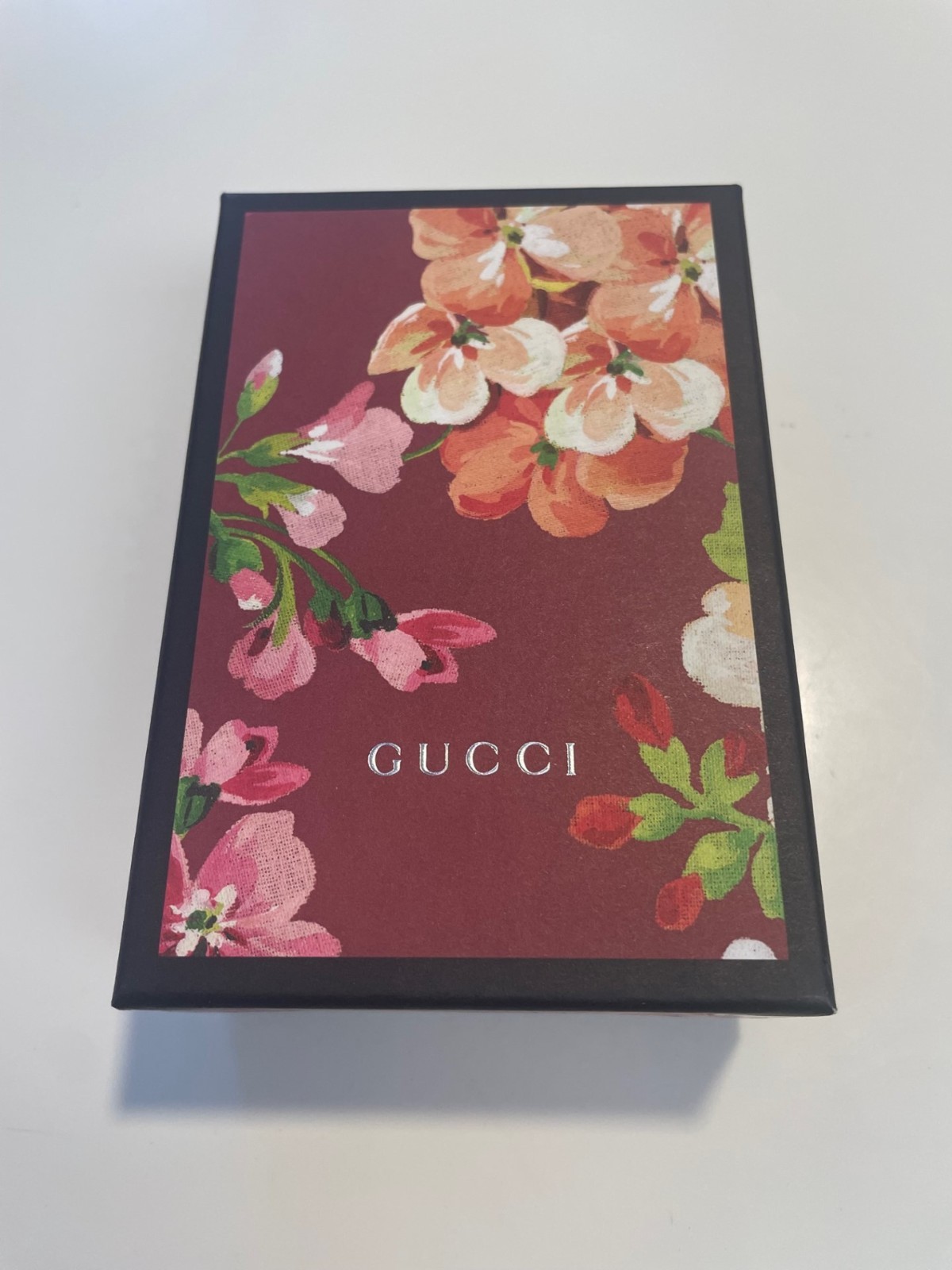 GUCCI BEIGE/PINK GG BLOOMS COATED CANVAS CARD CASE WALLET