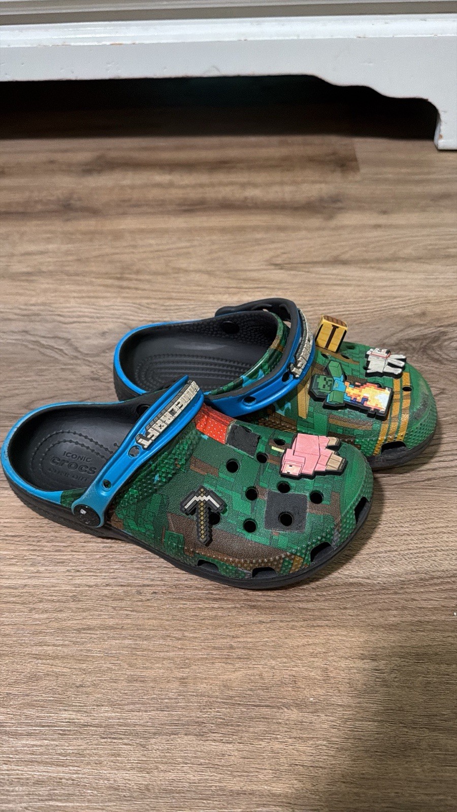 Crocs Minecraft Unisex Kids Clog Slip On Shoes Green Blue Black