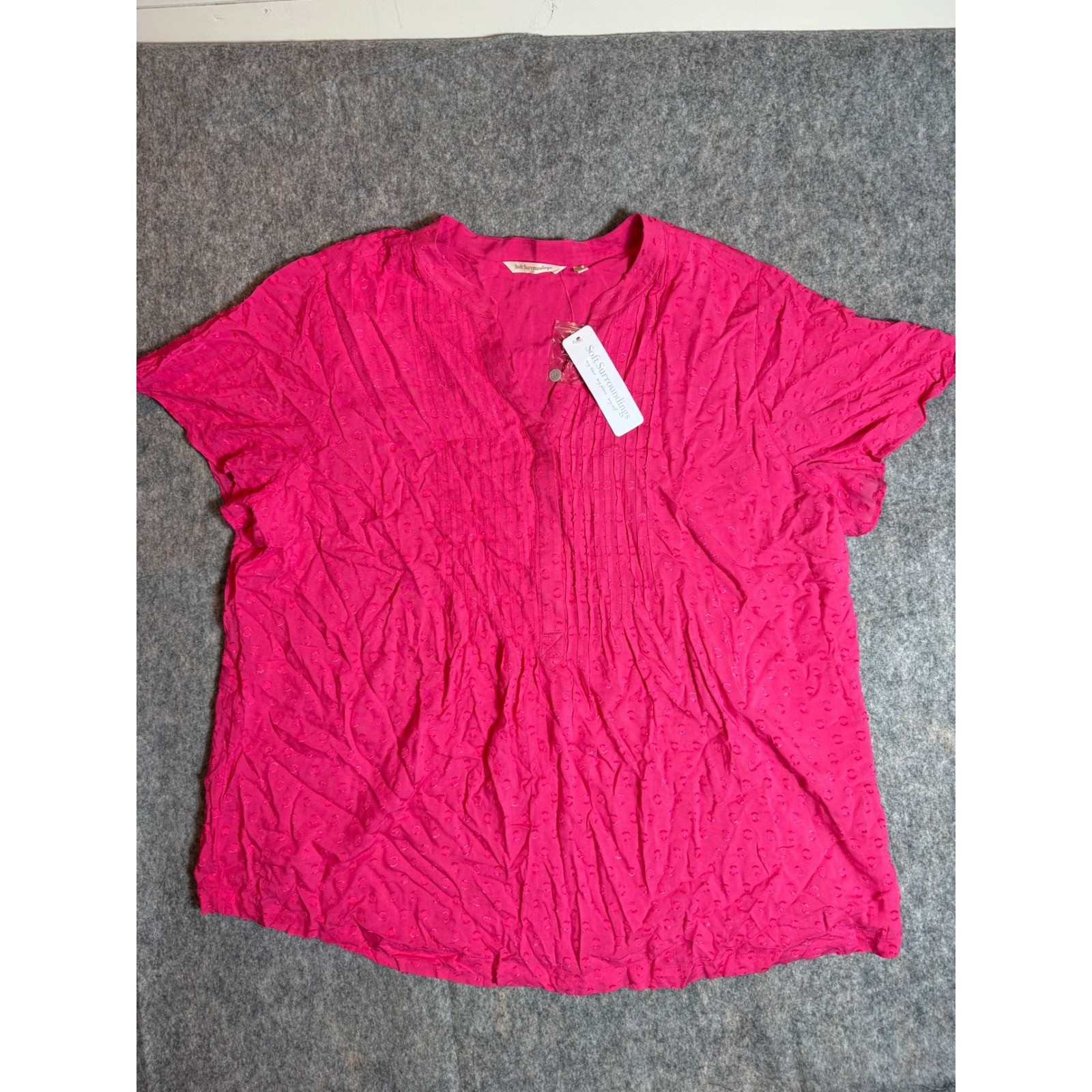 Soft Surroundings Offshore Top Raspberry Sorbet Pink 2X NWT 5EX0411923