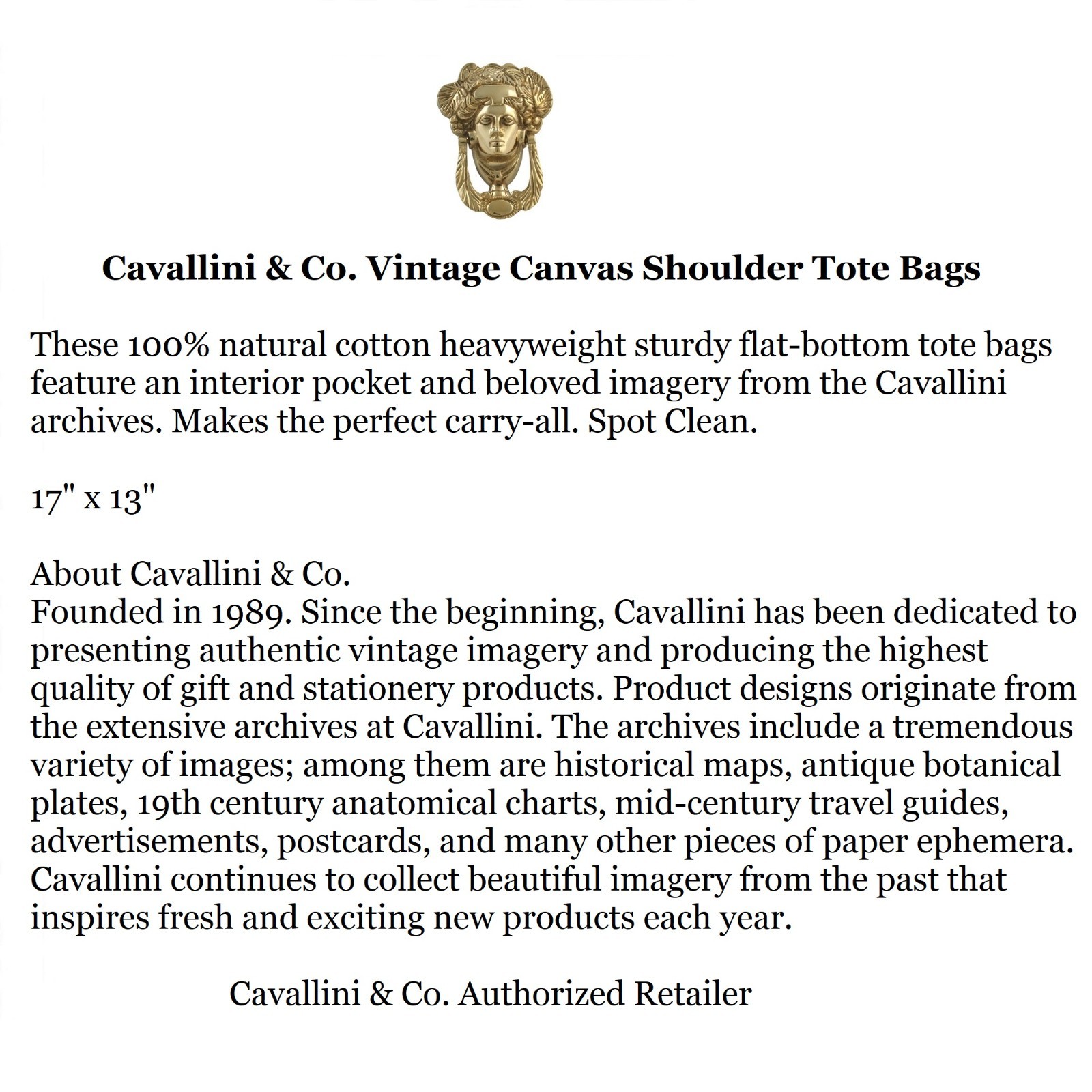 Cavallini & Co. Coffee Vintage Style Canvas Tote Bag