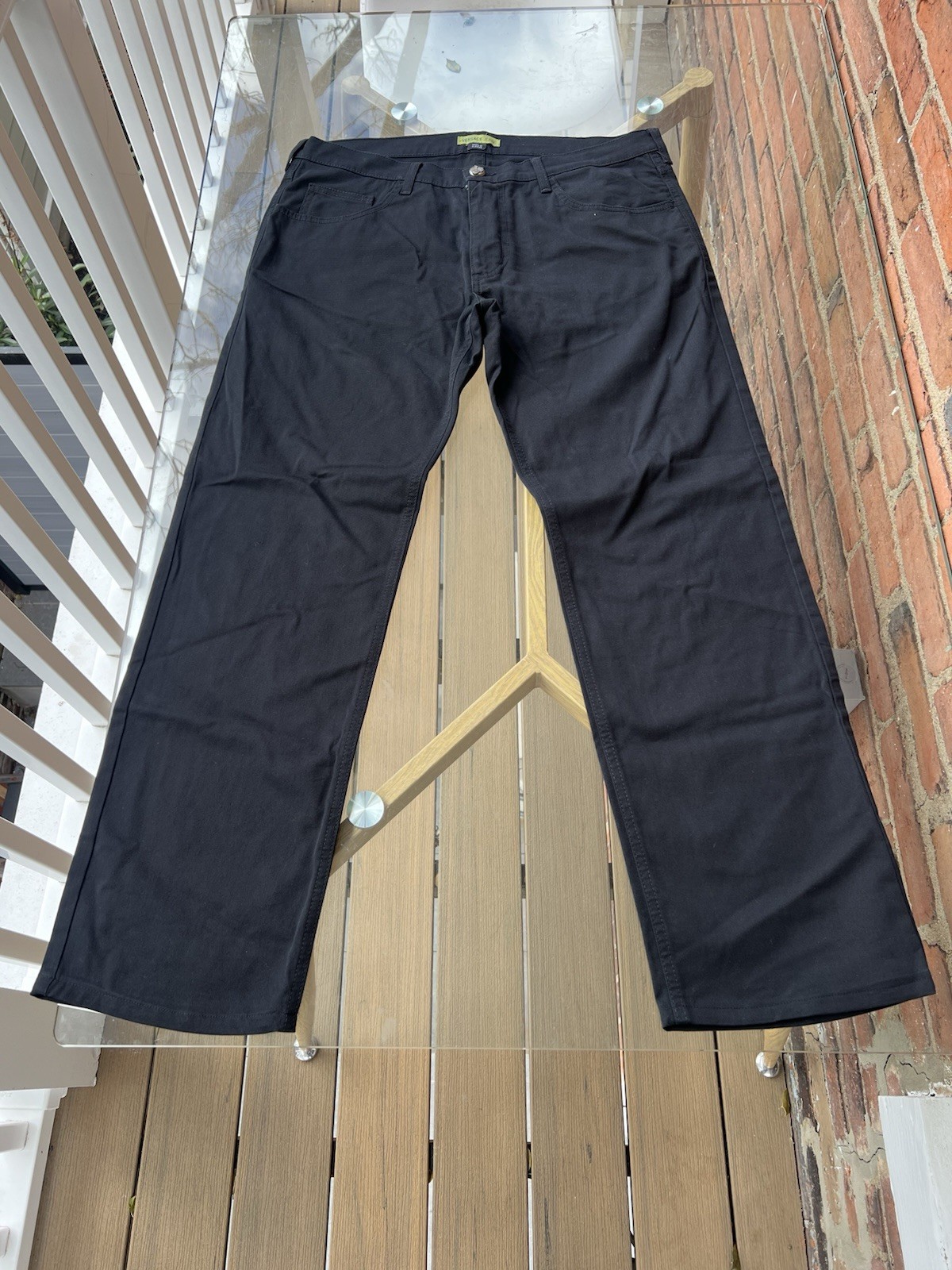 Versace Couture Jeans Negro León Mens 36 X 30 Black Denim Pants Made In Albania