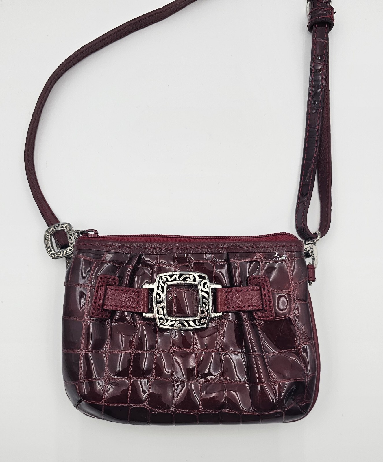 Brighton Burgundy /Dark Red Leather Crossbody Purse