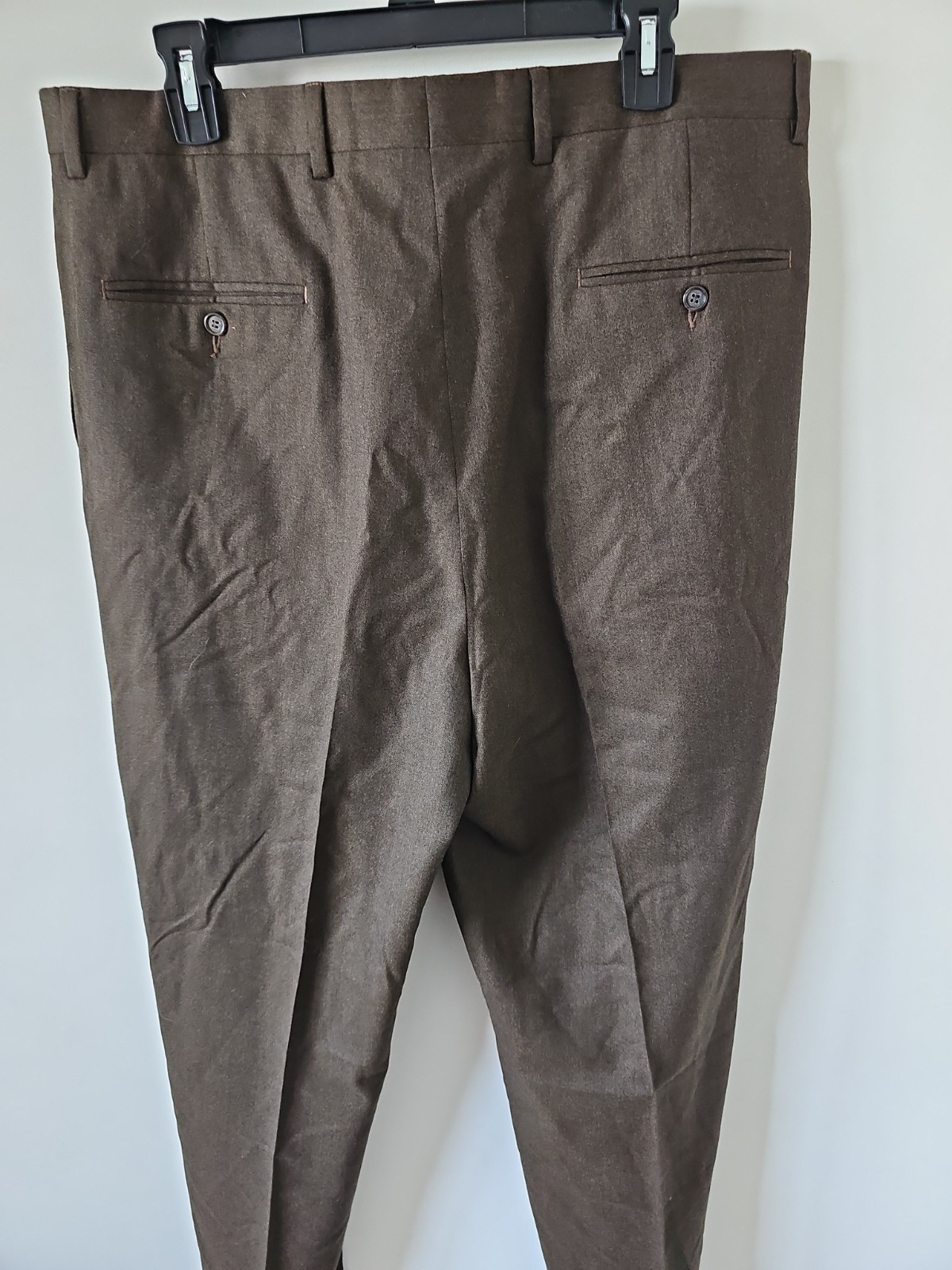 Hart Schaffner Marx 38×30 Brown Wool Pleated Cuffed Classic Dress Pants