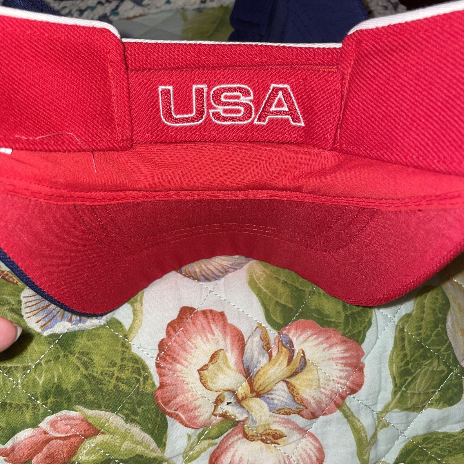 Visor USA Fourth Of July America Patriotic Acrylic Wool Red one Size Unisex