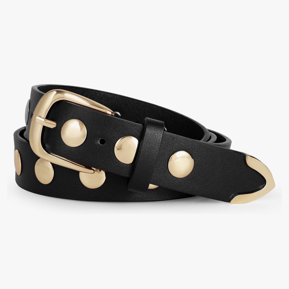 WERFORU Women Fashion Leather Belt Studded Leather Belt 37”-41” Waist | Black