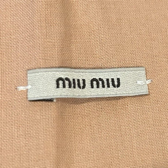 Miu Miu Peach Drawstring Dustbag with Logo Accent Women’s Solid 1 Piece