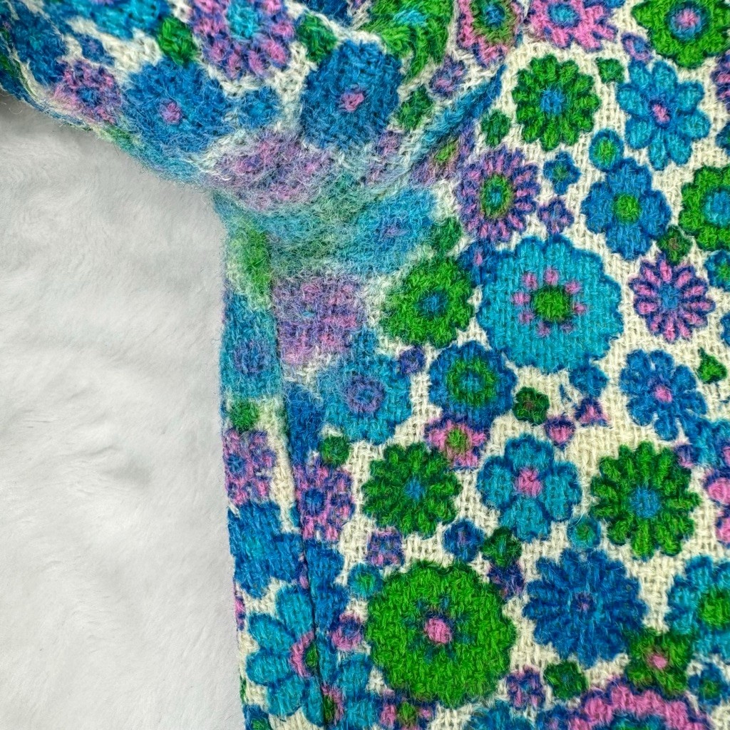 Vintage 1960s Bobbie Brooks Dress Floral Lace Trim Peter Pan Collar Bow READ