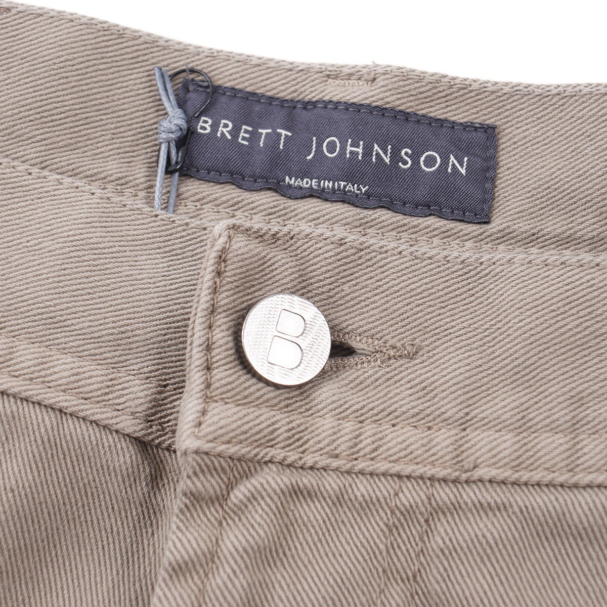 Brett Johnson Trim Straight Fit Taupe Brown Cotton-Linen Denim Jeans 35 NWT