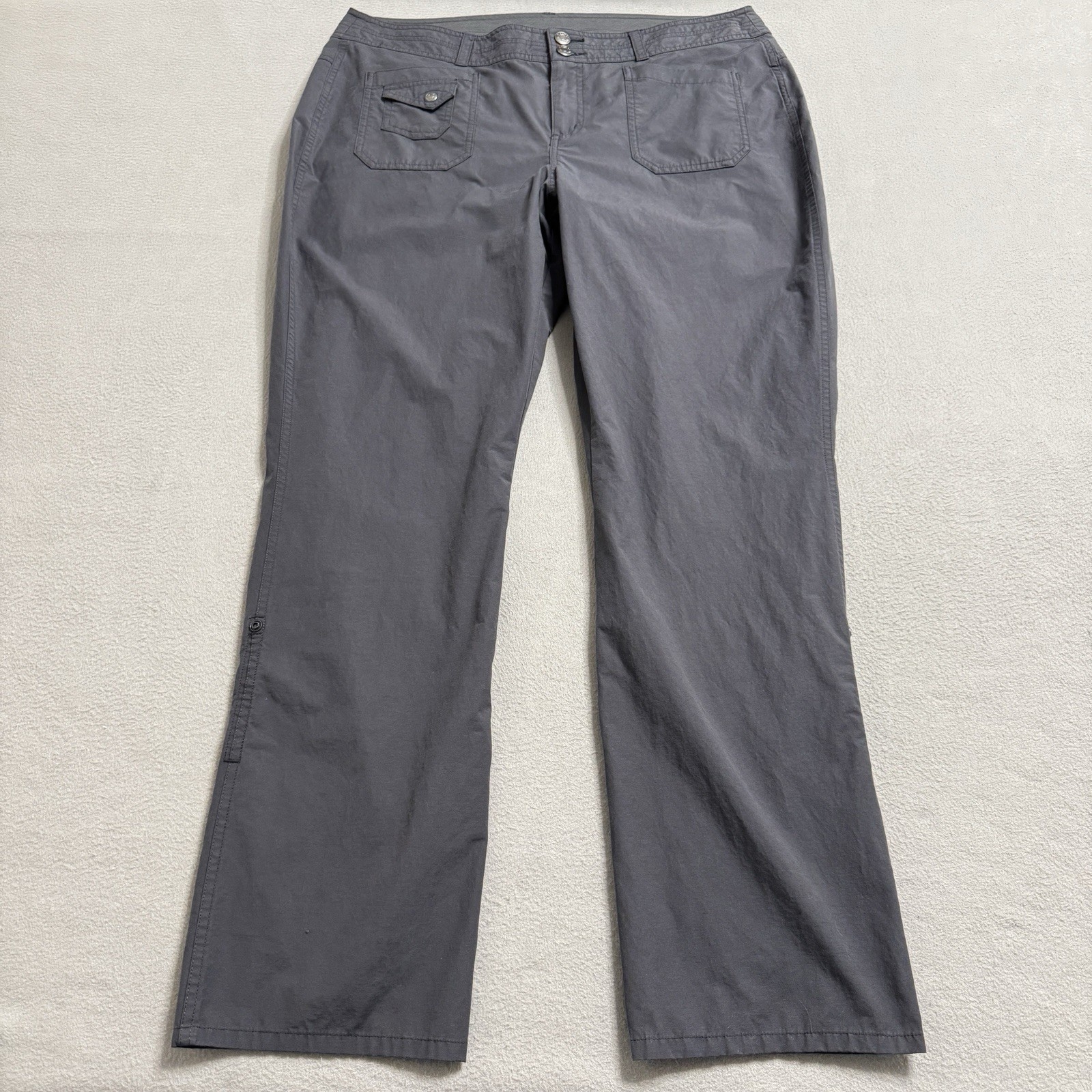 Marmot Hiking Pants Womens 14 Gray Roll Up Outdoor Travel Stretch