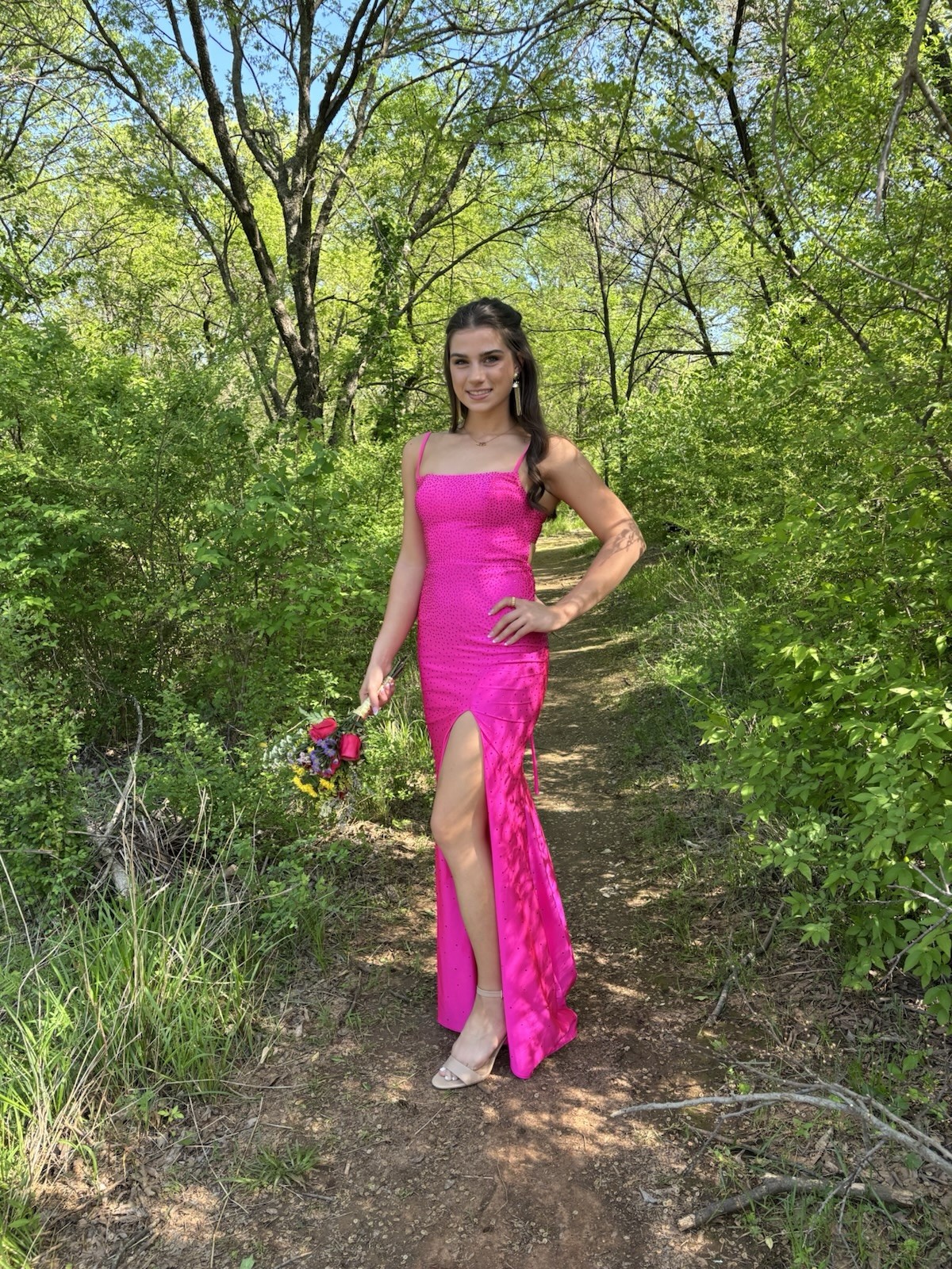 Ladivine by Cinderella Divine Hot Pink Prom Dress Size 4, Worn Once.