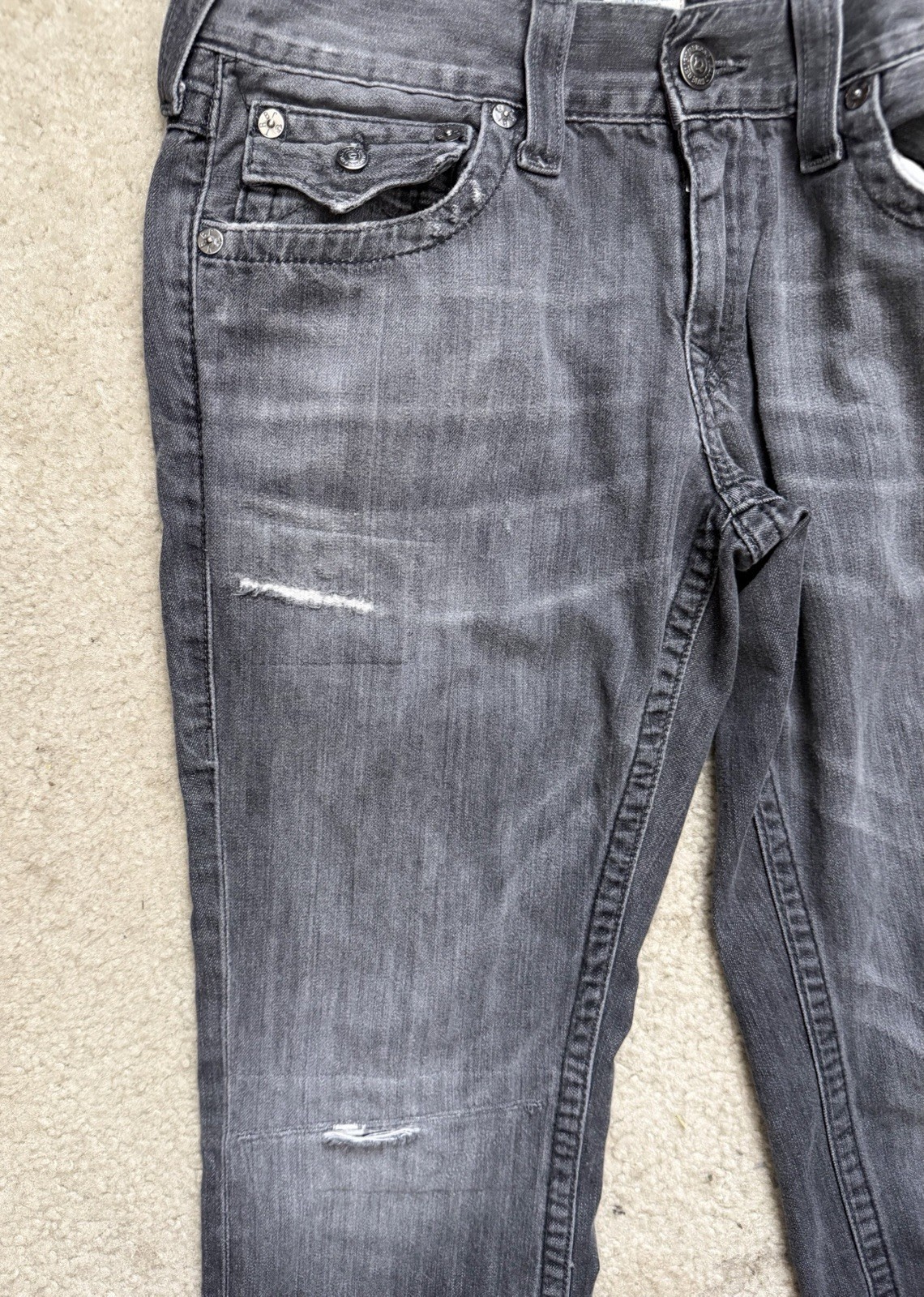 True Religion Mens 32 World Tour Section Ricky Seat 34 Denim Jeans Pants