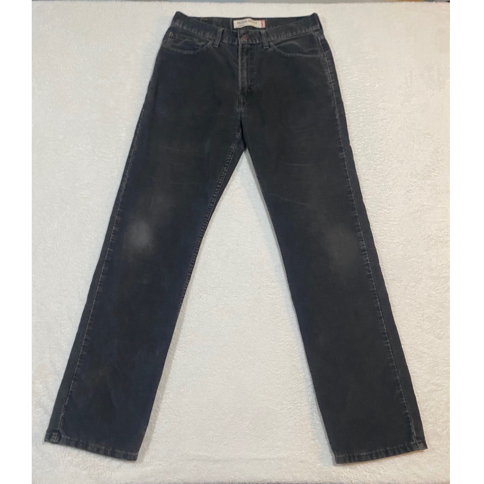 Levis 505 Regular Fit Corduroy Pants Mens 32×34 Charcoal Grey Faded Black