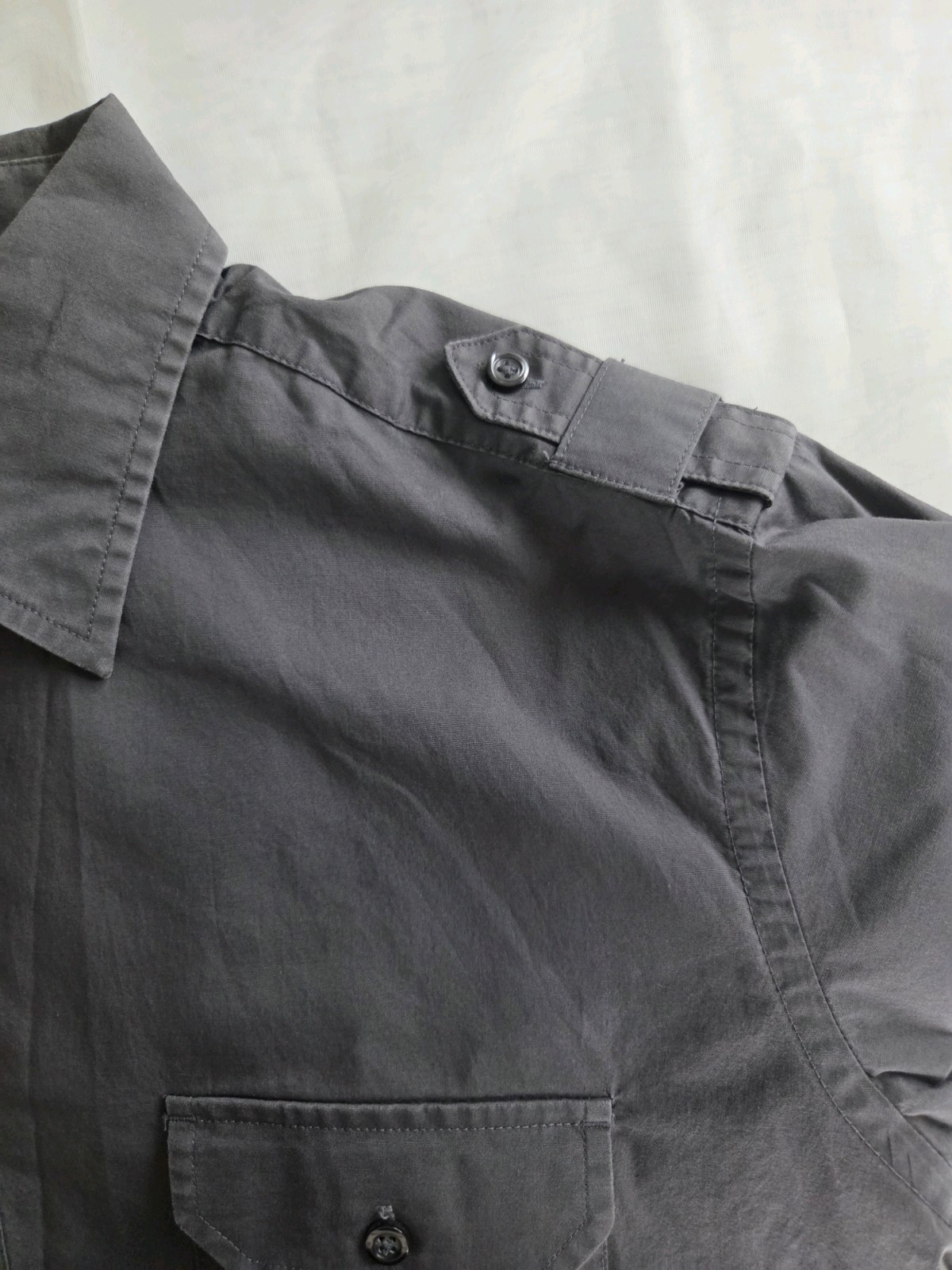 J.Ferrar Modern Fit Gray Solid Stretch Cotton/Spandex Dress Shirt 17-17.5 34/35