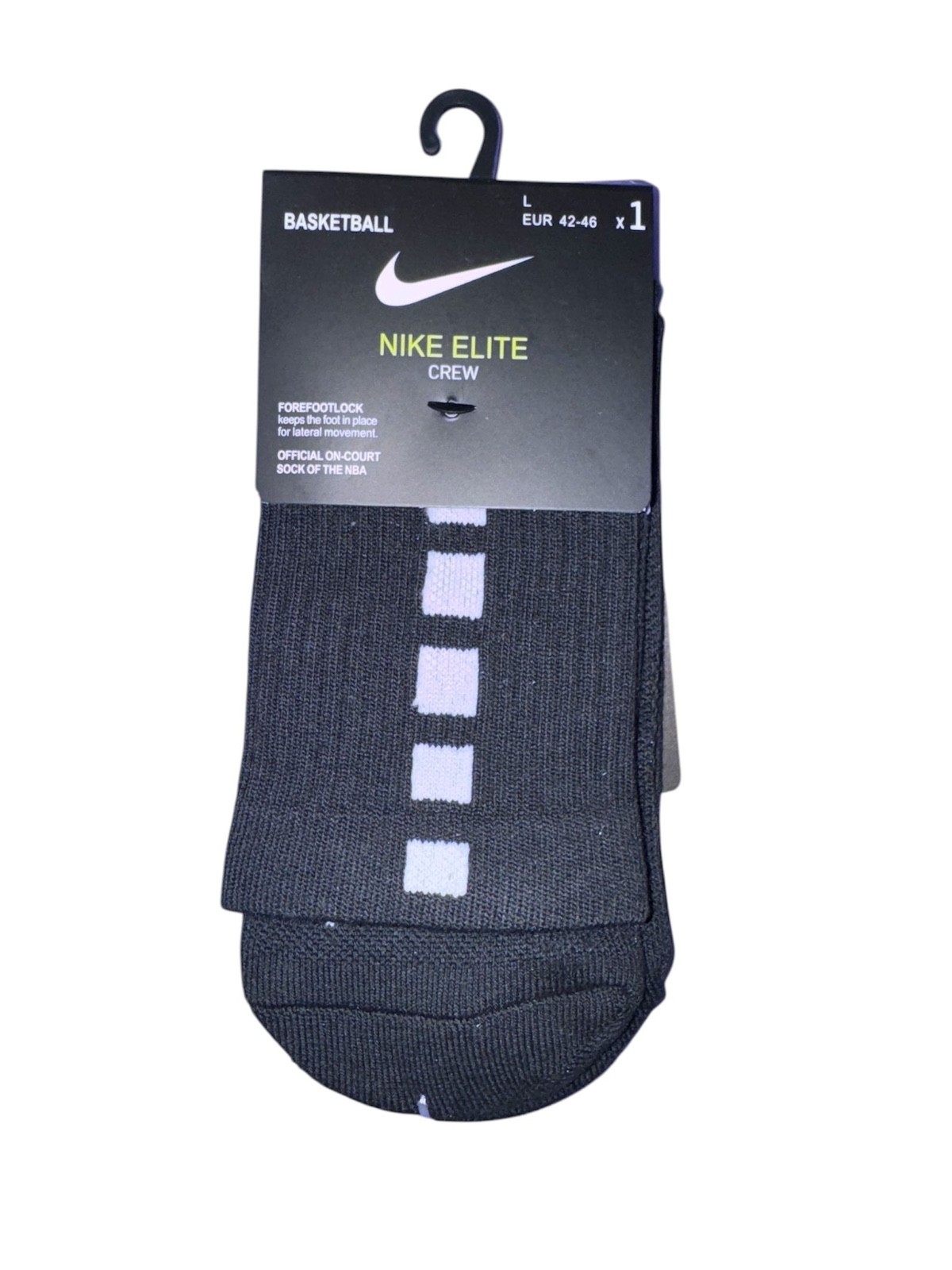 Nike Elite Socks 5 Pack Crew&Short Black White Cushioned Athletic Performance L