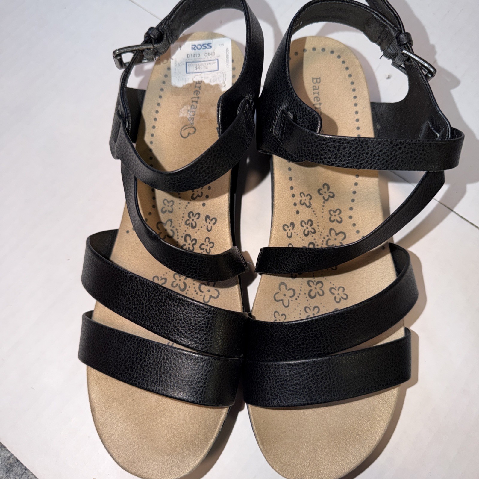 Baretraps Womens Size 11M Clara Ankle Strap Black Wedge Heels Never Wore!