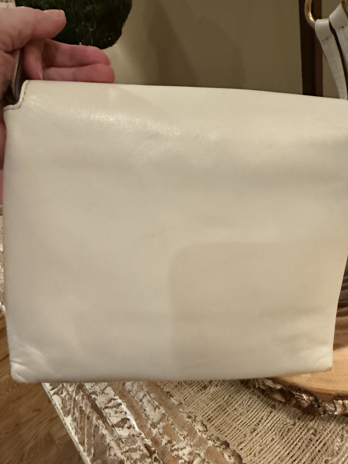 Tory Burch Miller Logo Leather Flap Crossbody Birch White Brushed Gold 398$