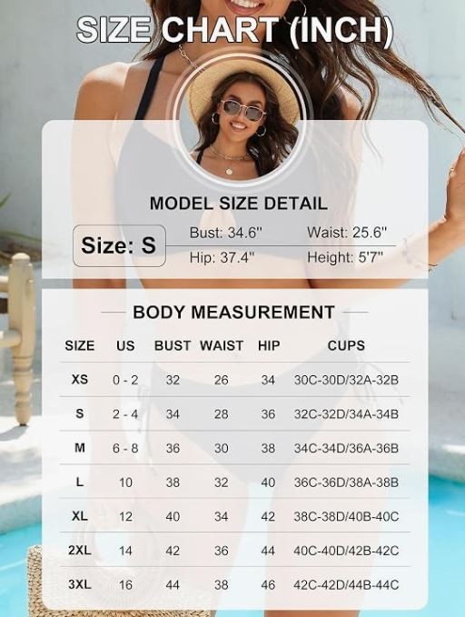 Blooming Jelly Womens Bikini Sets Cheeky Two Piece Swimsuit Size L NWT