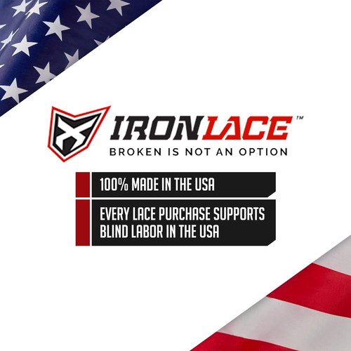 IRONLACE Unbreakable Round Bootlaces – Indestructible, 108-Inch, Black