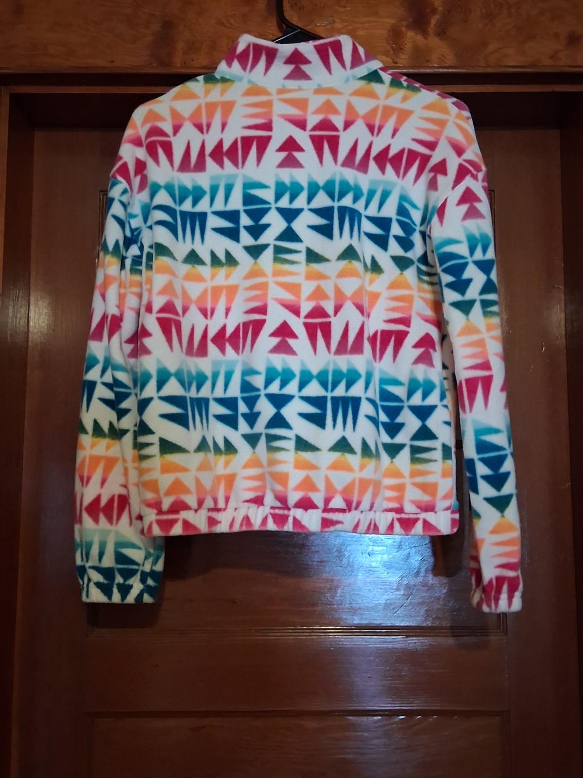 SO Girls XL (14/16) Fleece 1/4 Zip Pullover Sweatshirt Pockets Geometric