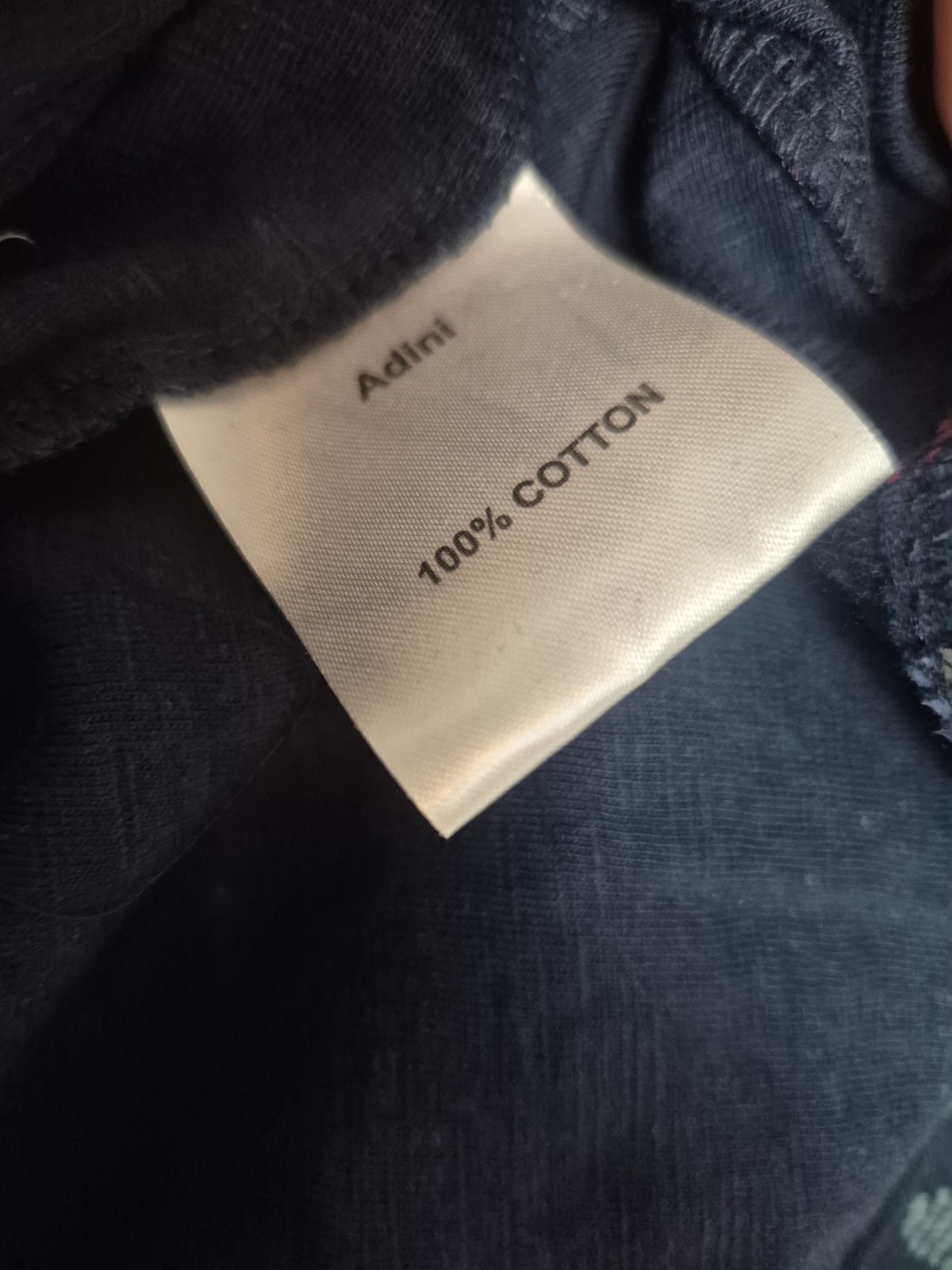 Adini Brand New Tags Navy Blue Leaf Print Juliet Dress UK Size Large L BNWT A02