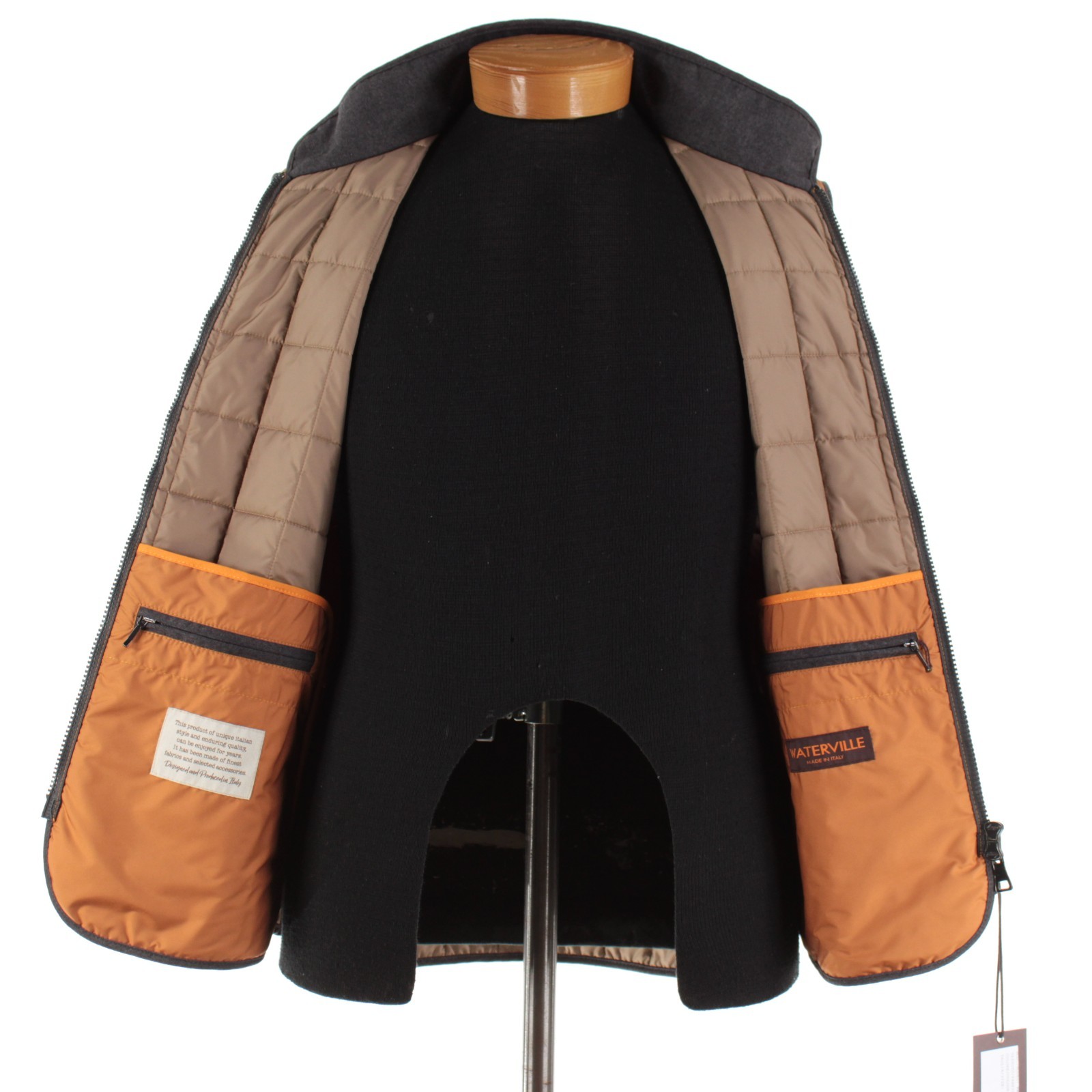 Waterville NWT Polyester Quilted Vest Size 54 (2XL US) Theo In Solid Orange