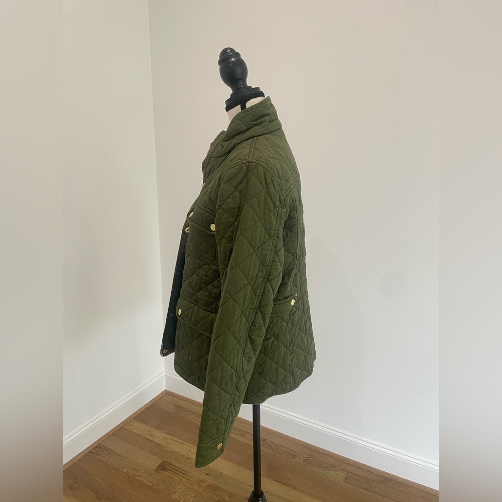 J.Crew Quilted Downtown Field Jacket in Deep Moss