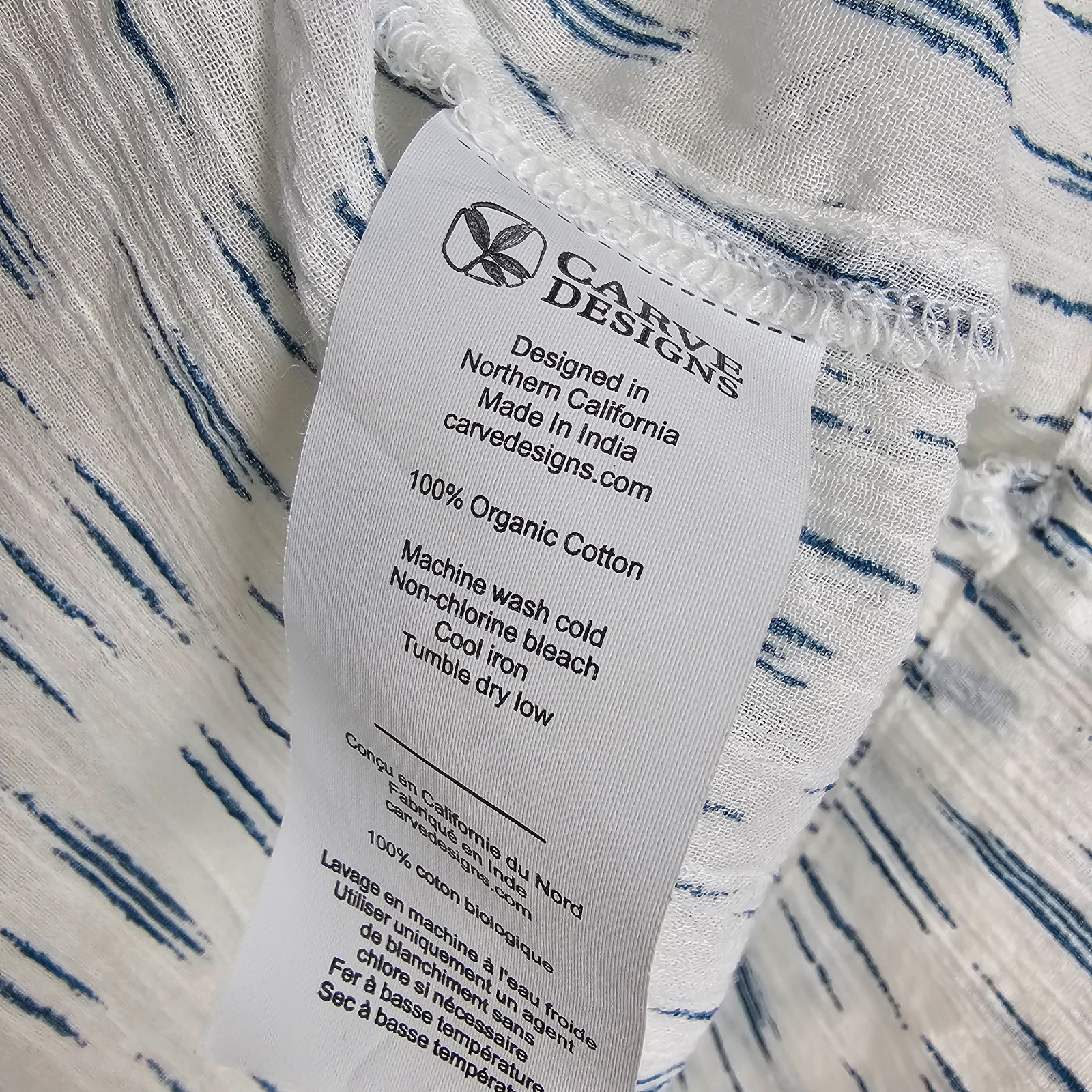Carve Designs Woman’s Top 100% Organic Cotton Size XS
