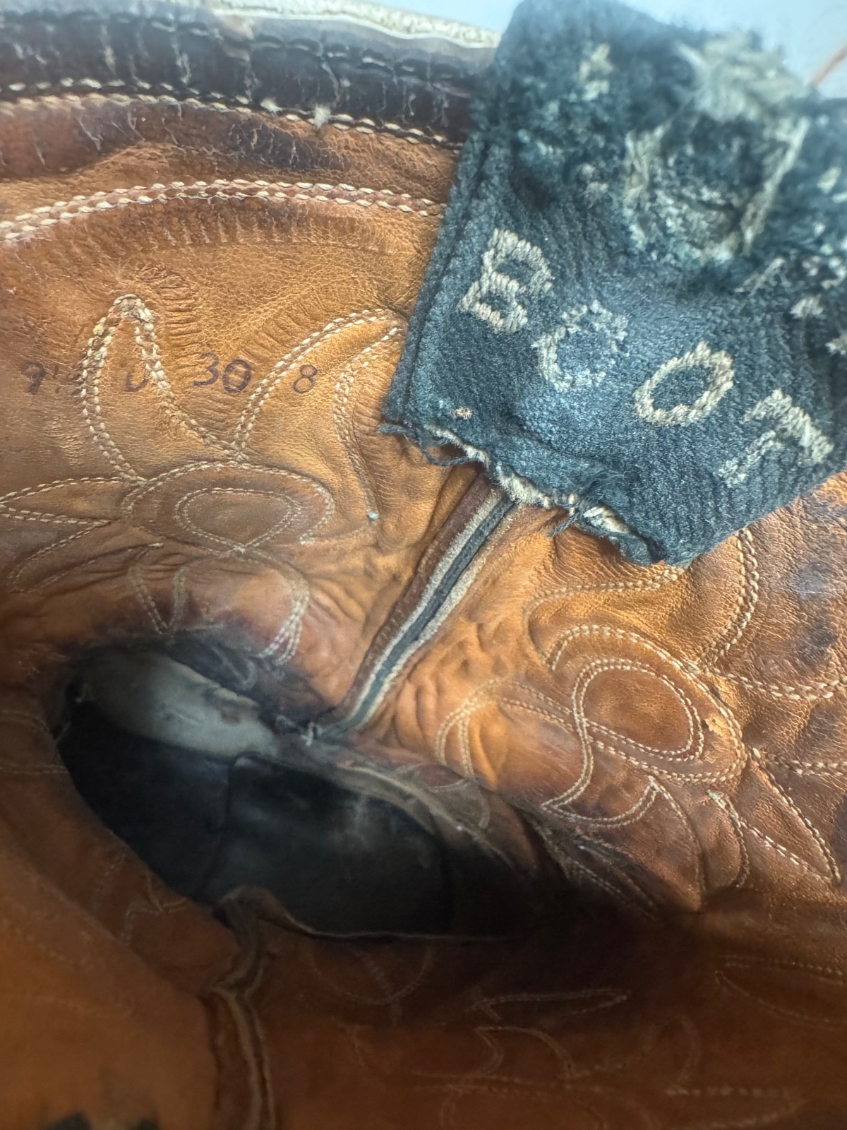 Vintage ACME Cowboy Boots 1940s 50s Black Leather Inlay Shorty Pee Wee