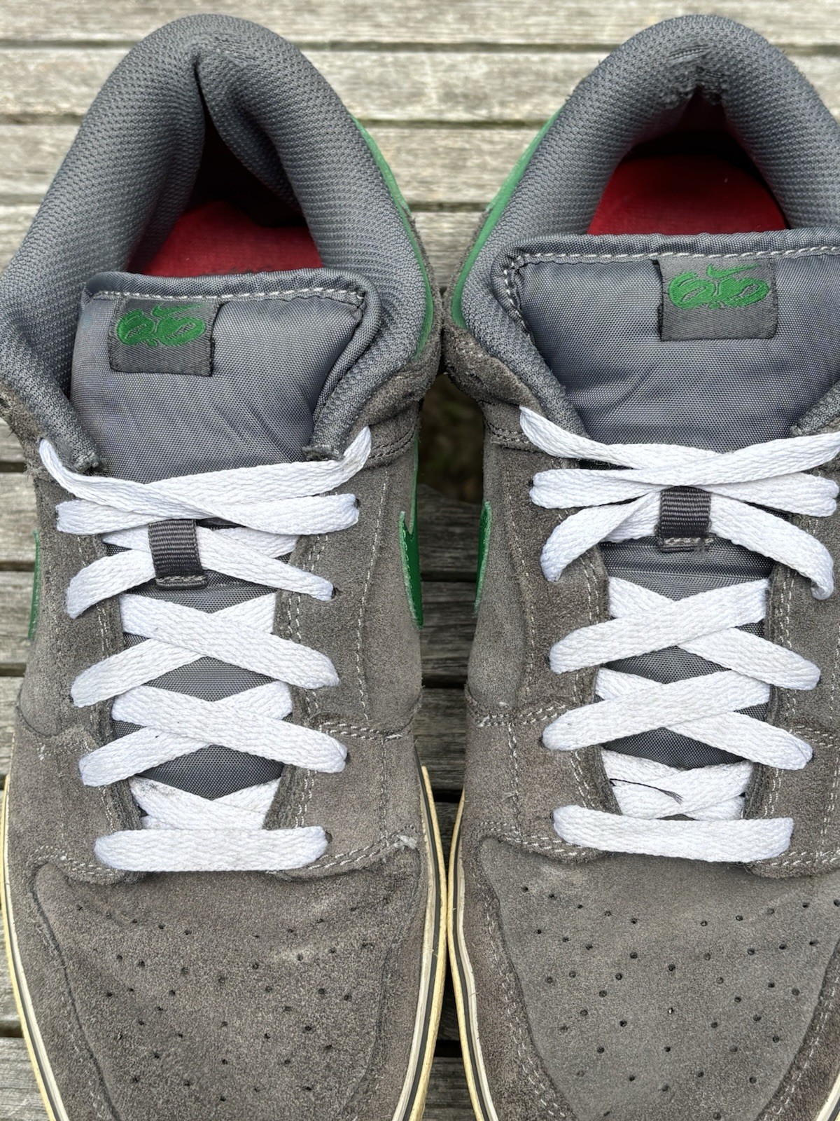 Nike Dunk Low 6.0 LR Grey Green 487925-031 Mens 11.5 Rare Skate Shoes Cushion