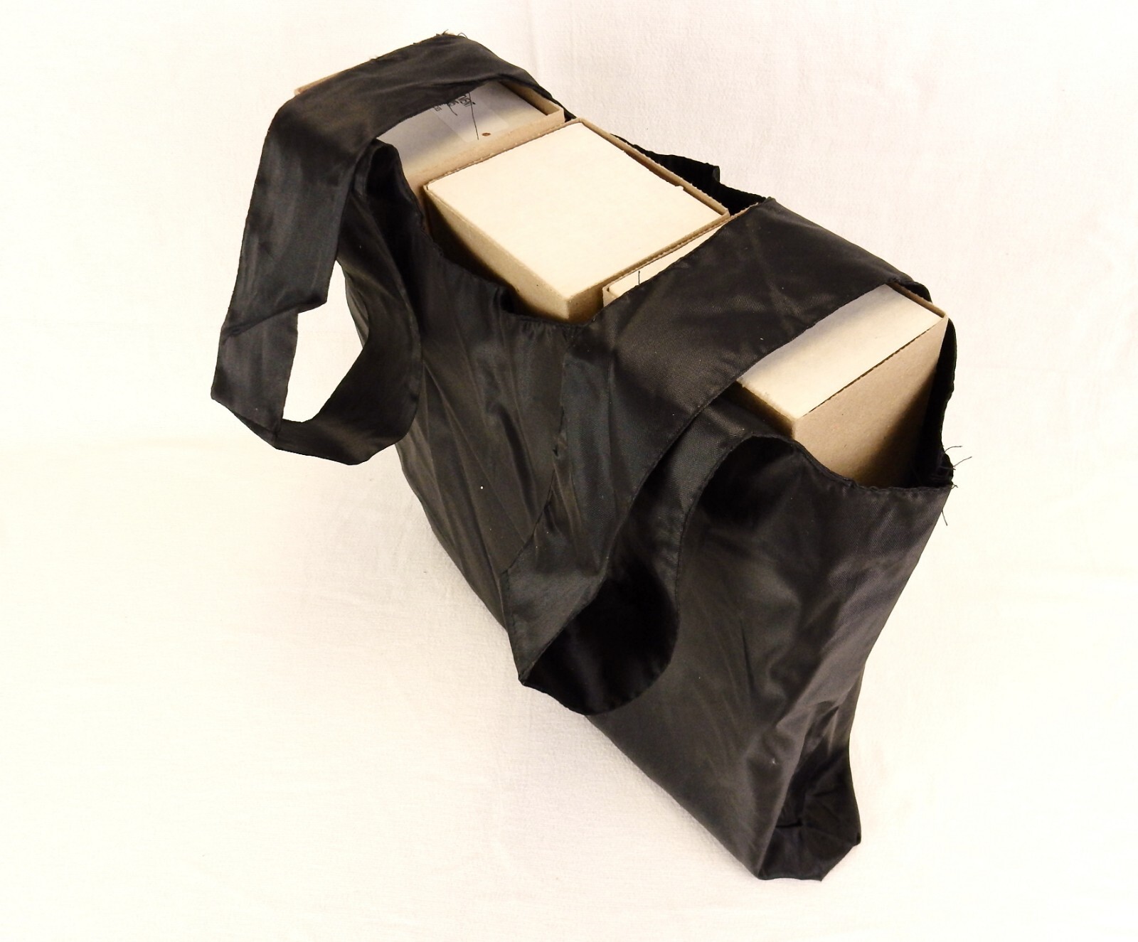 Lightweight Nylon Open Shopping Tote, Solid Black, 16″ x 14″, PLT#21/22/23
